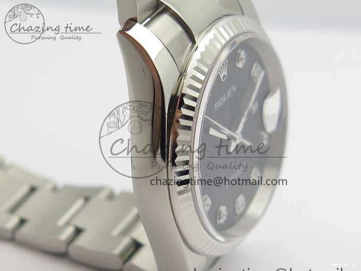 0101 Datejust 116234 36mm DJF 1:1 Best Edition Fluted Bezel Black Com Diam Dial On SS Oyster Bracelet SA Breathable 3523